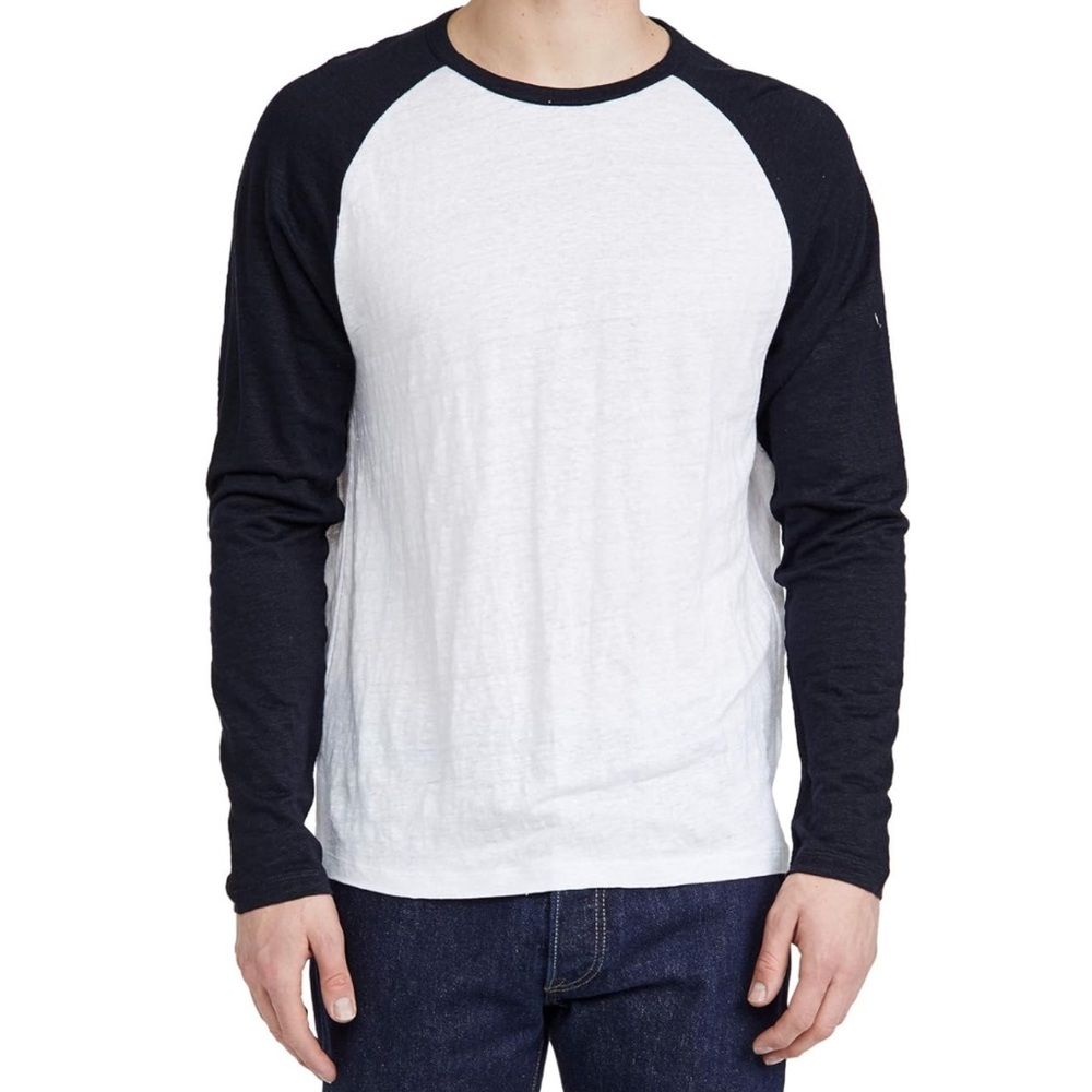 NEW Vince linen baseball shirt